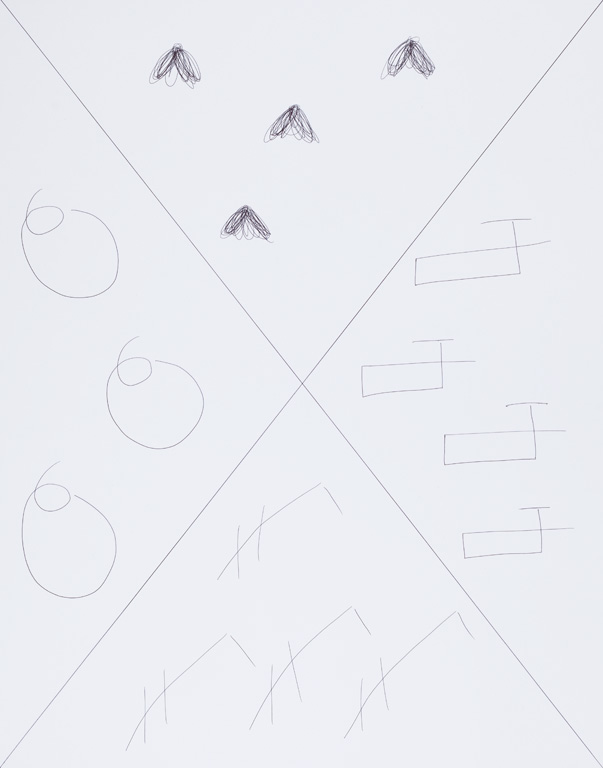 Claude Closky, ‘X (h),’ 2015, black ballpoint pen on paper, 65 x 51 cm.